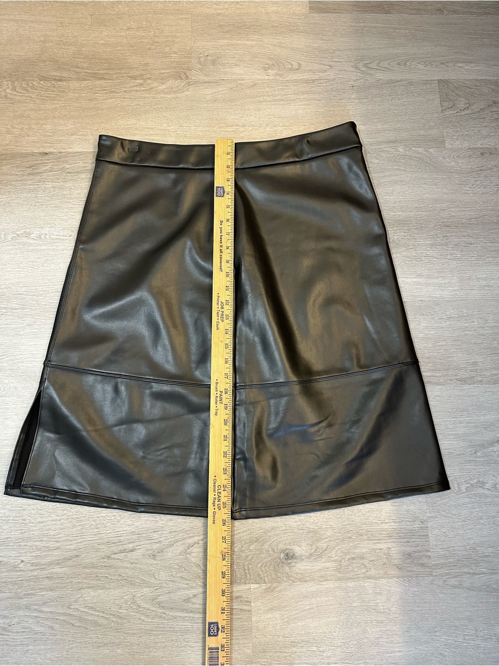 NYDJ Black Faux Leather Midi Skirt